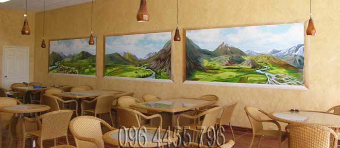 vẽ tranh tường nhà hàng quán ăn cafe-14