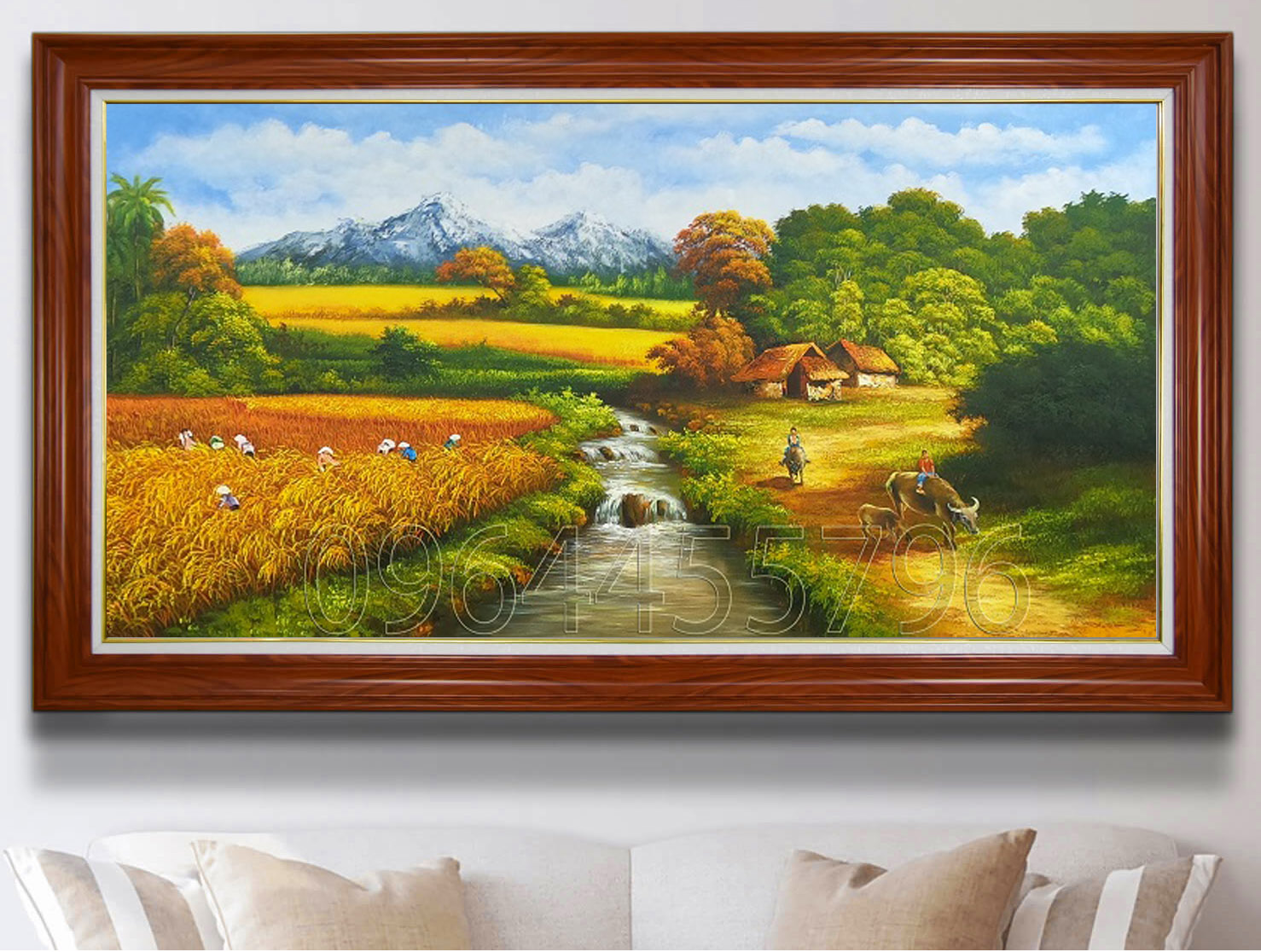 tranh treo tường phòng khách kt(97x177cm) 100% vẽ tay, giá theo kích thước  tùy chọn - Tranh Sơn Dầu Vẽ Tay - Tranh Sơn Mài - Tường Lam ART - 0964455796