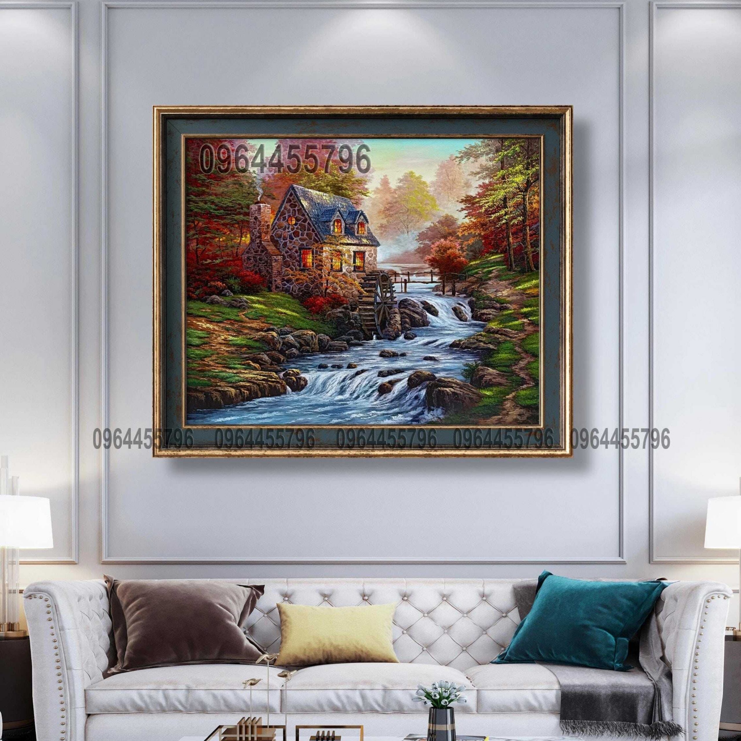 tranh treo tường phòng khách khổ lớn tranh sơn dầu vẽ tay tranh phong cảnh châu âu