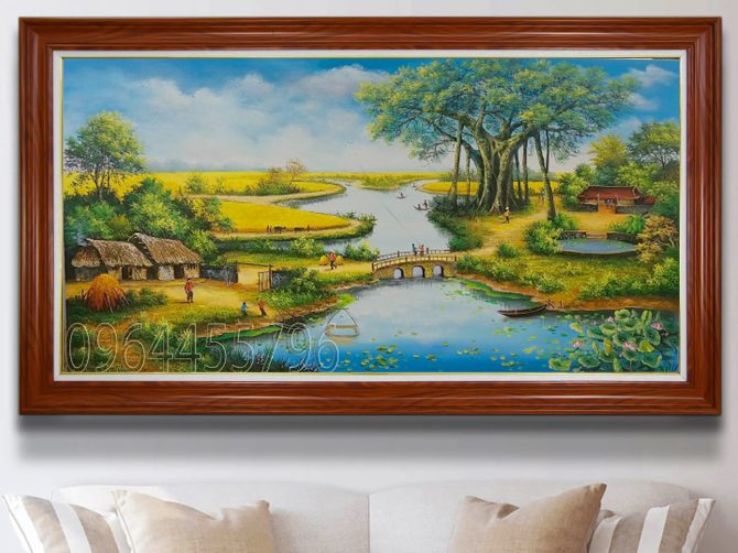 bức tranh phong cảnh làng quê