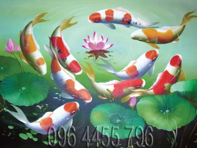 tranh cá cửu ngư quần hội mã 01