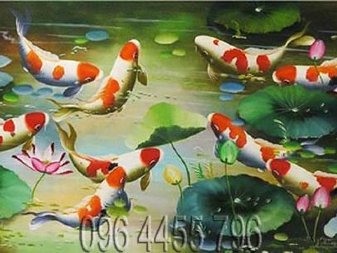 tranh cá cửu ngư quần hội mã 03