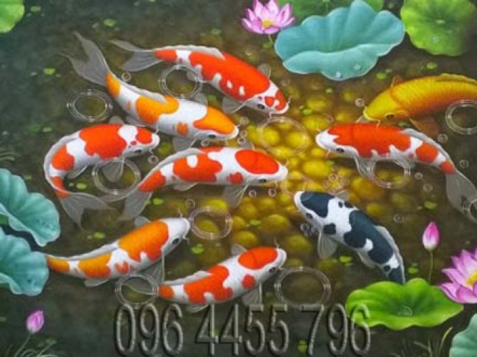 tranh cá cửu ngư quần hội mã 07