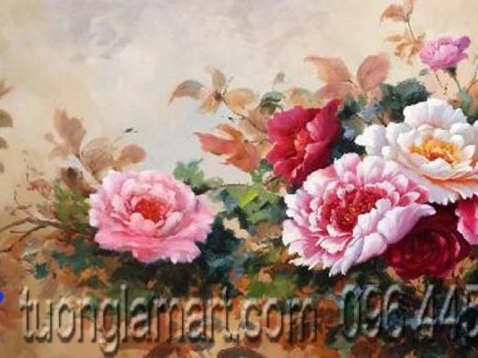 tranh hoa mẫu đơn