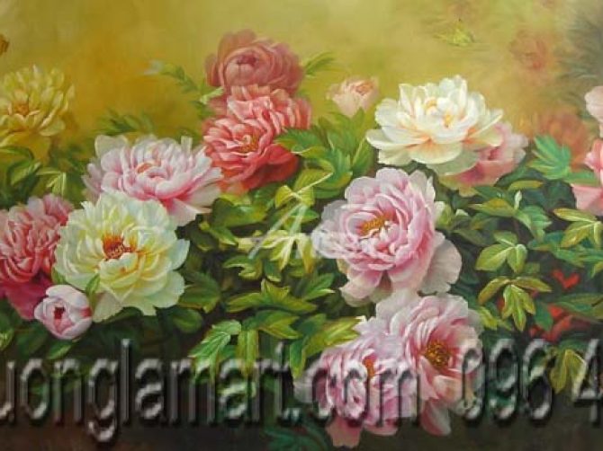 tranh hoa mau don dep