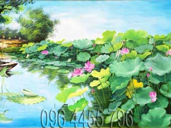 tranh hoa sen mã15