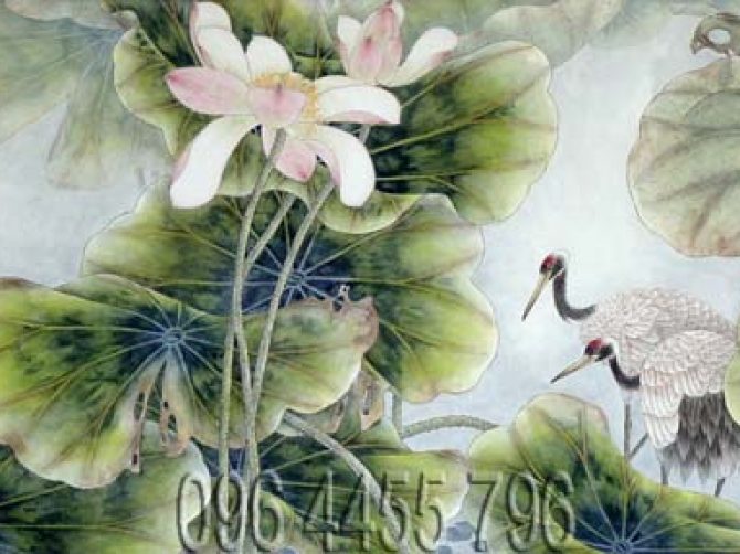 tranh hoa sen mã02
