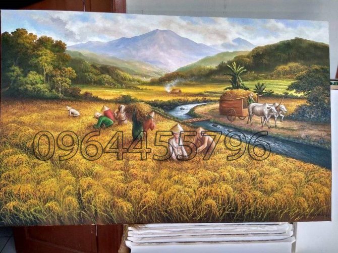 tranh phong cảnh làng quê việt nam mã 4000