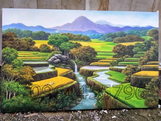 tranh phong cảnh ruộng bậc thang