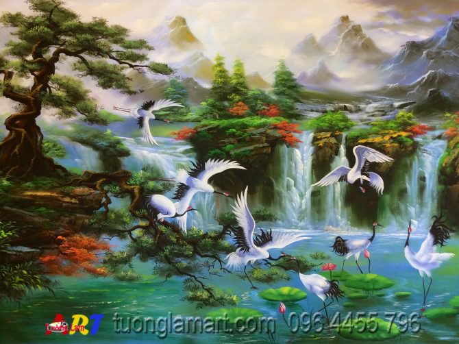 tranh tường sơn thủy