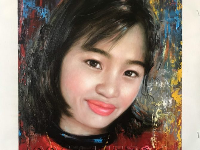 vẽ tranh chân dung biểu cảm cô gái