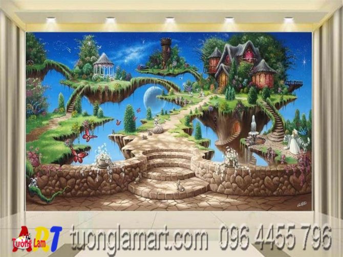 vẽ tranh tường 3d đẹp phong cảnh