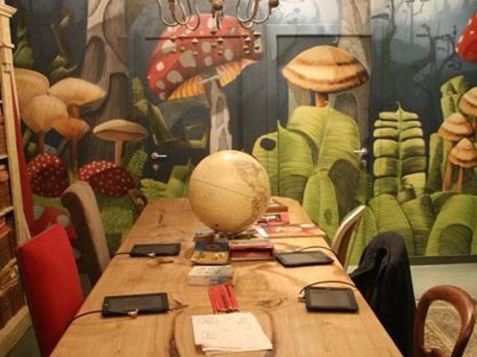 vẽ tranh tường 3d nhà hàng quán cafe