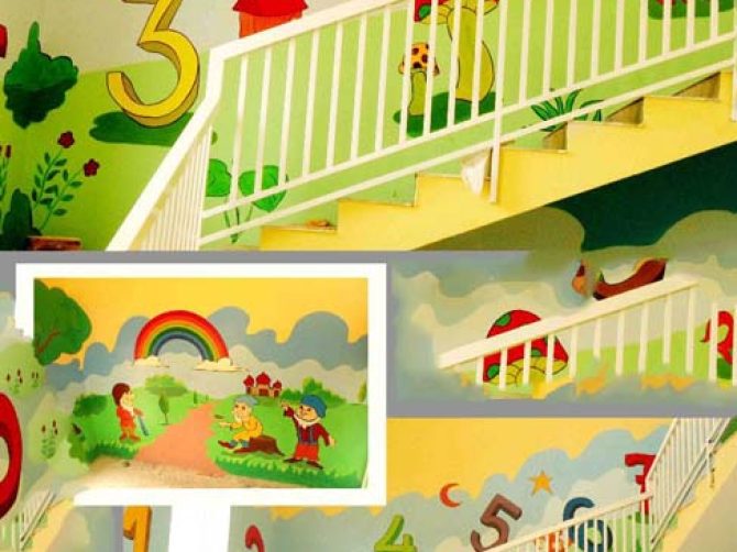 vẽ tranh tường mầm non MÃ10