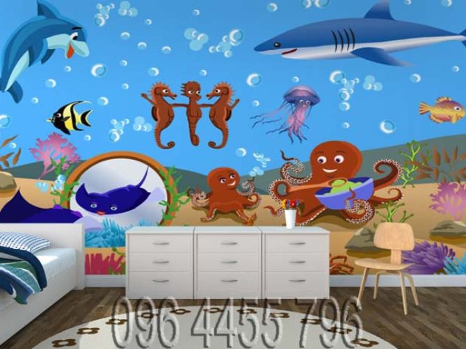 vẽ tranh tường mầm non MÃ12