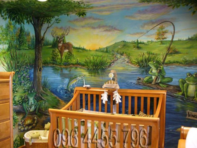 vẽ tranh tường mầm non MÃ14