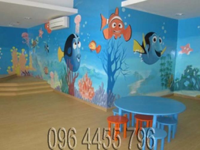 vẽ tranh tường mầm non MÃ17