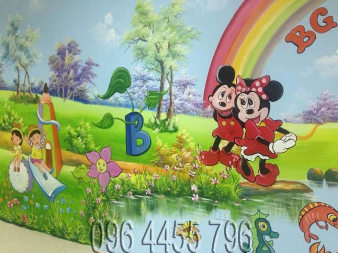 vẽ tranh tường mầm non MÃ02