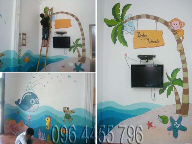 vẽ tranh tường mầm non MÃ07