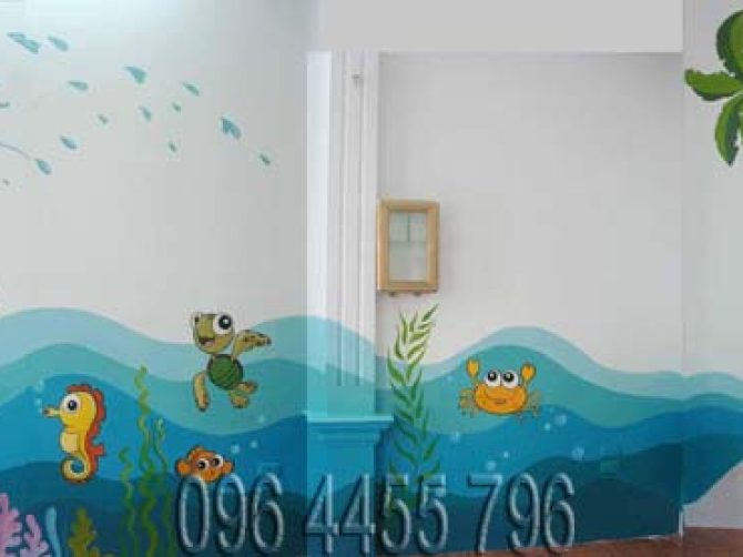 vẽ tranh tường mầm non MÃ08