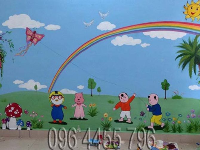 vẽ tranh tường mầm non MÃ09