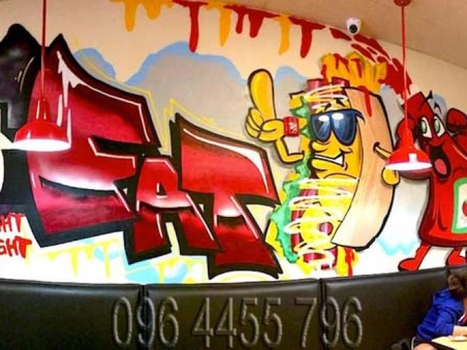 vẽ tranh tường nhà hàng quán ăn cafe-11