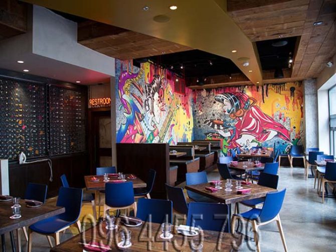 vẽ tranh tường nhà hàng quán ăn cafe-13