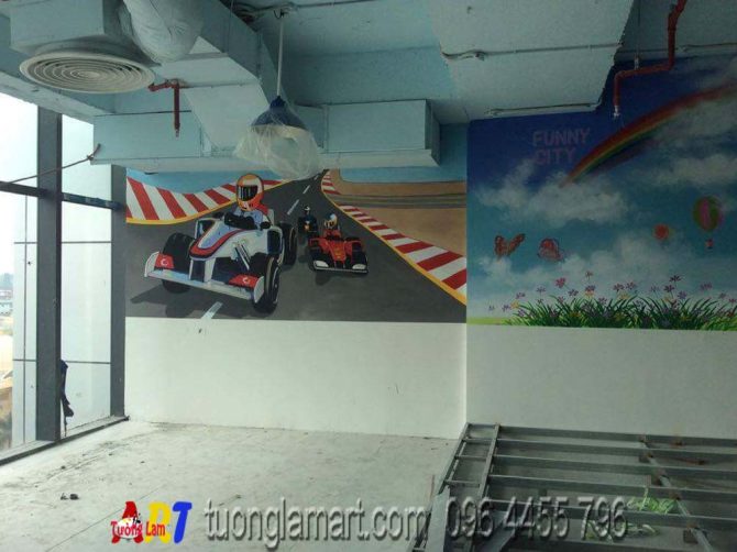 vẽ tranh tường ô tô cars 2 mã 07