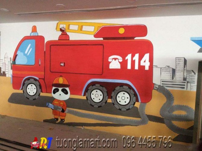 vẽ tranh tường ô tô cars 2 mã 07