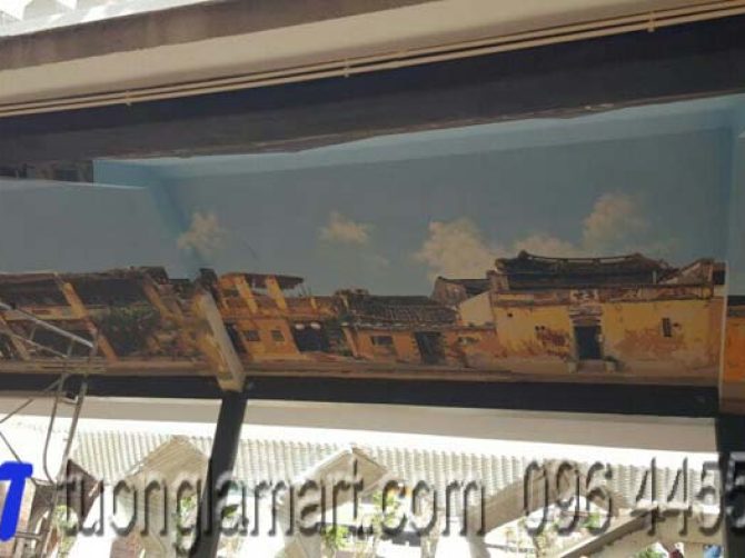 vẽ tranh tường phố cổ mã pc02