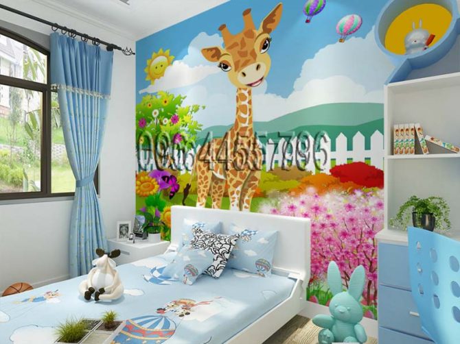 vẽ tranh tường phòng bé mã pb01