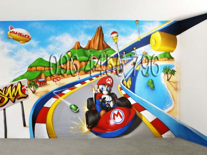 vẽ tranh tường phòng bé mã pb12