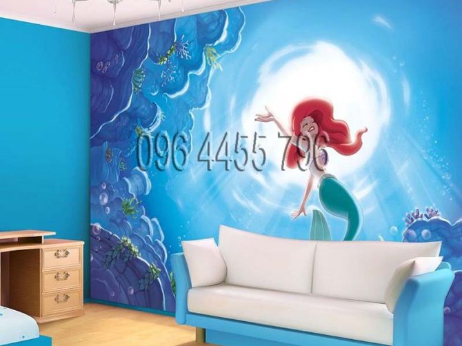 vẽ tranh tường phòng bé mã pb02