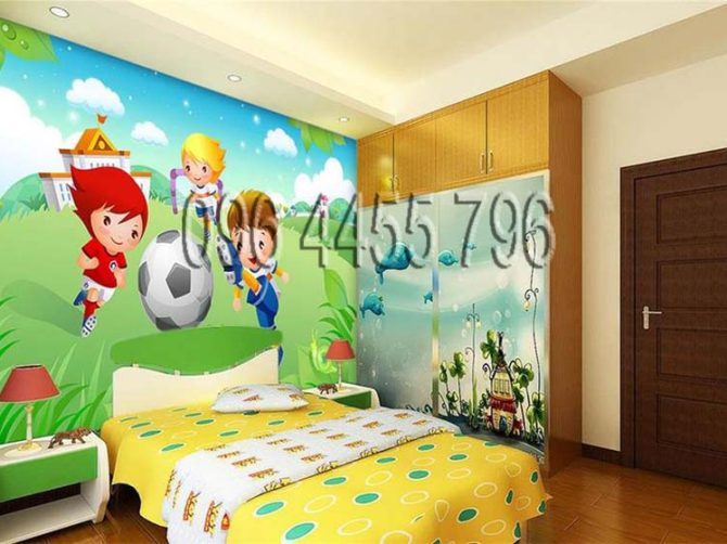 vẽ tranh tường phòng bé mã pb03