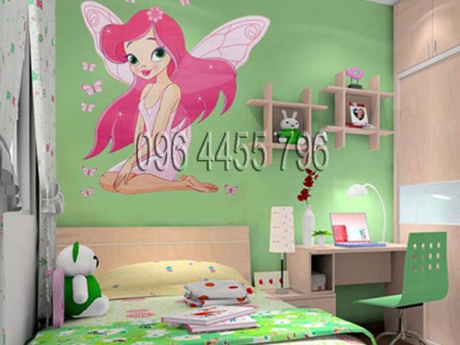 vẽ tranh tường phòng bé mã pb09