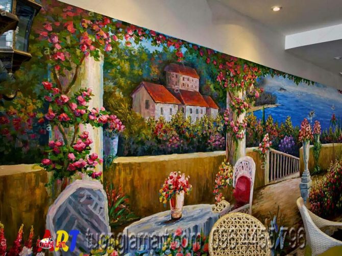 vẽ tranh tường phong cảnh 3d mã 012