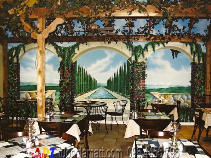 vẽ tranh tường phong cảnh 3d mã 013