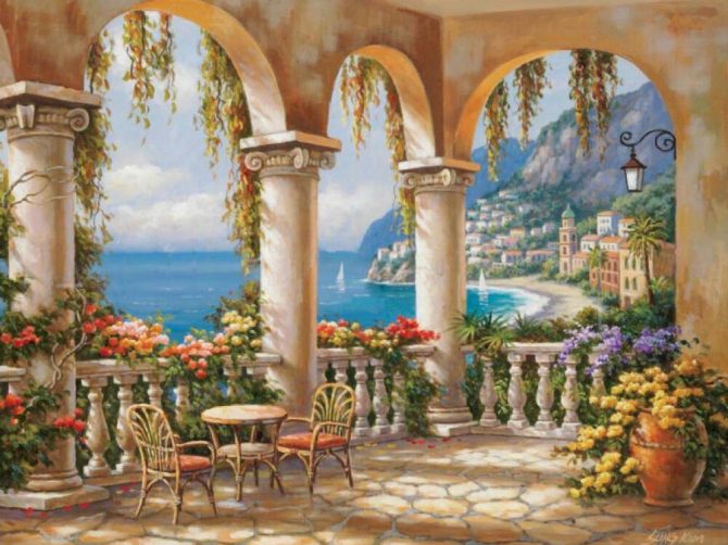 vẽ tranh tường phong cảnh 3d mã 011