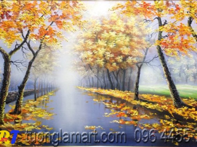 vẽ tranh tường phong cảnh phòng khách