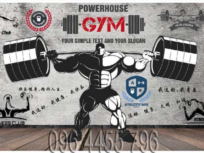 vẽ tranh tường phòng gym mã 02