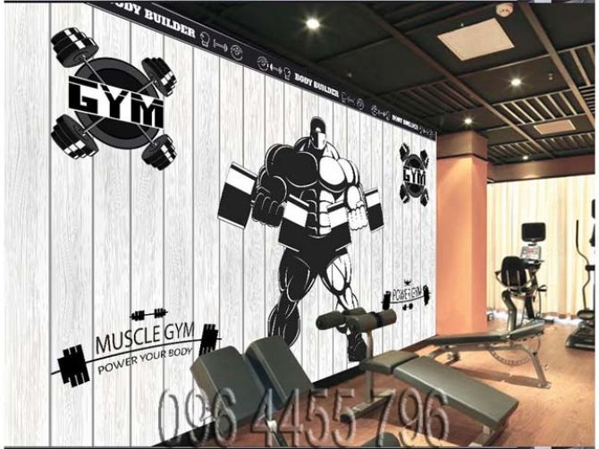 vẽ tranh tường phòng gym mã 04