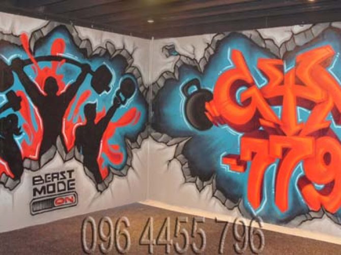 vẽ tranh tường phòng gym mã 06