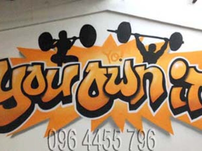 vẽ tranh tường phòng gym mã 09