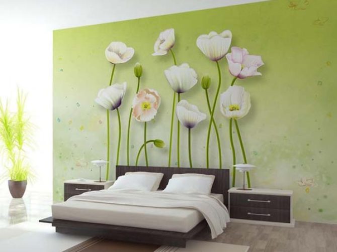 vẽ tranh tường phòng ngủ mã06