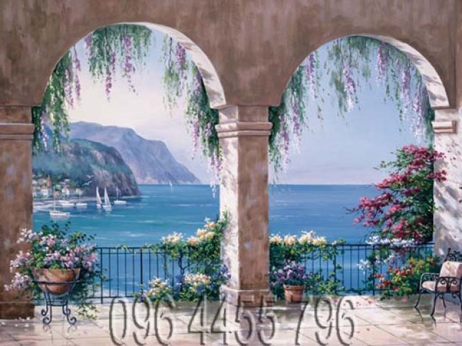 vẽ tranh tường salon tóc mã sl01