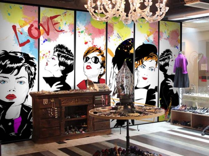 vẽ tranh tường salon tóc mã sl05