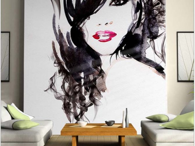 vẽ tranh tường salon tóc mã sl07