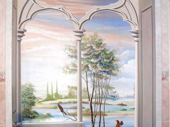 vẽ tranh tường salon tóc mã sl08